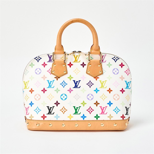 LOUIS VUITTON アルマ モノグラムマルチカラー ハンドバッグ M92647 ホワイト ベージュ ゴールド PVC レザー