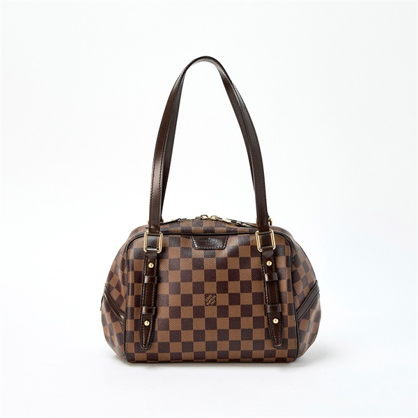 LOUIS VUITTON ダミエ PM ハンドバッグ N41157 ブラウン ゴールド PVC レザー