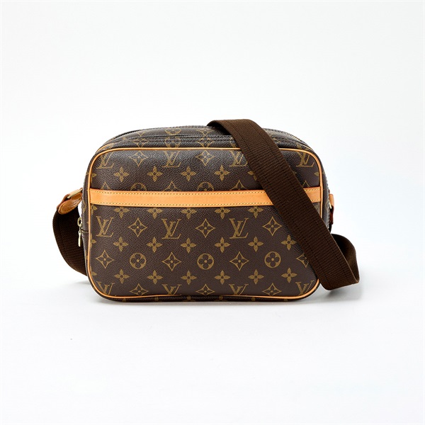 LOUIS VUITTON リポーター モノグラム ショルダーバッグ M45254 ブラウン PVC レザー