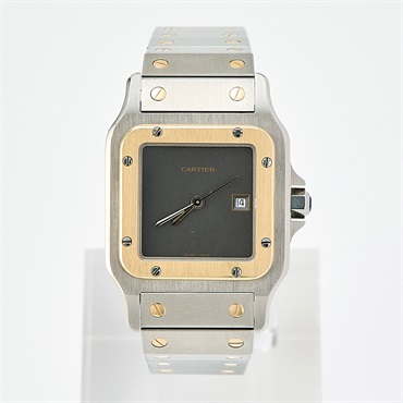 Cartier サントスガルベ 2961 自動巻き 腕時計 39MM/LM グレー/ゴースト文字盤 シルバー ゴールド グレー SS YG