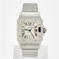 Cartier サントスガルベ W20060D6 クオーツ 腕時計 LM アイボリー文字盤 シルバー SS