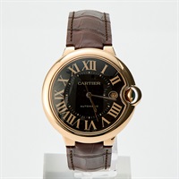 Cartier バロンブルー ドゥ カルティエ W6920037 自動巻き 腕時計 LM ブラウン文字盤 PG ブラウン PG レザー
