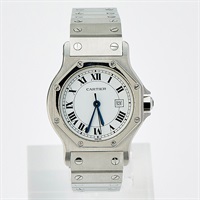 Cartier サントスオクタゴン 81037188 自動巻き 腕時計 LM 白文字盤 シルバー ホワイト SS