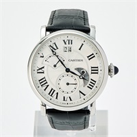 Cartier ロトンド ドゥ カルティエ グランデイト レトログラード W1556368 自動巻き 腕時計 42mm シルバー文字盤 シルバー SS レザー