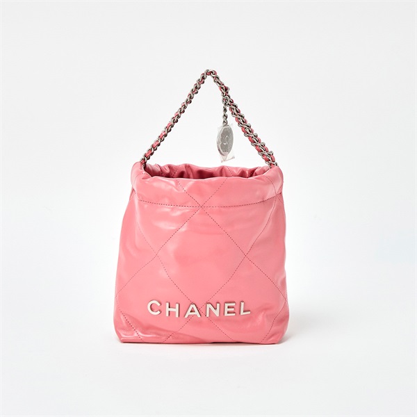 CHANEL シャネル22 ミニ ショルダーバッグ AS3980 ピンク シルバー レザー