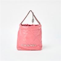 CHANEL シャネル22 ミニ ショルダーバッグ AS3980 ピンク シルバー レザー