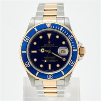 ROLEX サブマリーナ 16613 自動巻き 腕時計 40MM バイオレット文字盤 ゴールド ブルー SS YG L番
