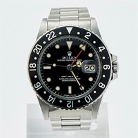 ROLEX GMTマスター 16750 自動巻き 腕時計 ブラック文字盤 シルバー SS 86番台