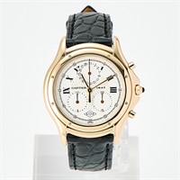 Cartier パンテール クーガー クロノリフレックス クオーツ 腕時計 ホワイト文字盤 ゴールド 18K レザー