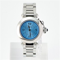Cartier パシャ ドゥ カルティエ W3140024 クオーツ 腕時計 ブルー文字盤 シルバー SS