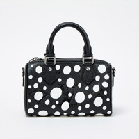 LOUIS VUITTON×Yayoi Kusama スピーディ バンドリエール アンプラント ナノ ハンドバッグ M81910 ブラック ホワイト シルバー モノグラムアンプラント