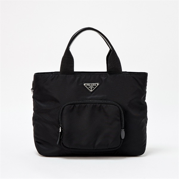 PRADA RE-NYLON 2WAYハンドバッグ ハンドバッグ 1BG354 ブラック シルバー テスート