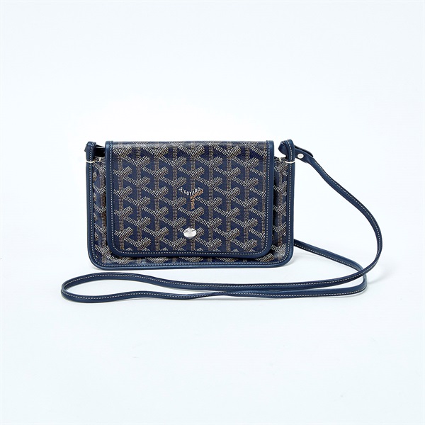 GOYARD プリュメ ショルダーバッグ ネイビー シルバー PVC