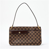 LOUIS VUITTON ダミエ オーバーニュ ショルダーバッグ N51129 ブラウン ゴールド PVC