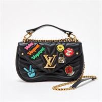 LOUIS VUITTON ニューウェーブ ショルダーバッグ M52564 ブラック ゴールド レザー