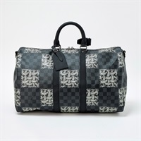 LOUIS VUITTON キーポル バンドリエール 45 ボストンバッグ N41573 ブラック ホワイト ダミエ・グラフィットキャンバス