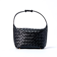 BOTTEGA VENETA ミニ ウォレス ショルダーバッグ ブラック ゴールド カーフレザー