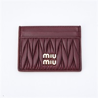 MIU MIU マテラッセ カードケース ワインレッド ゴールド ラムレザー