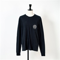 CHROME HEARTS ホースシュー フローラルクロス プリントカットソー L ブラック コットン