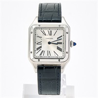 Cartier サントス デュモン WSSA0022 クオーツ 腕時計 LM シルバー文字盤 シルバー SS レザー