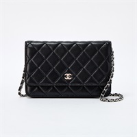 CHANEL マトラッセ シングルフラップシングルチェーン ショルダーバッグ ブラック シルバー ラムスキン