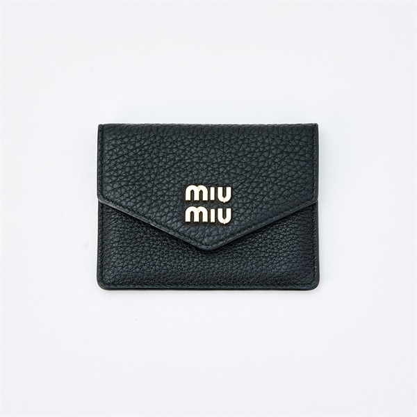 MIU MIU カードケース ブラック ゴールド レザー