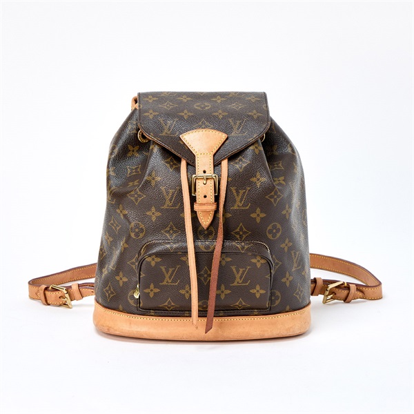 LOUIS VUITTON モンスリ モノグラム MM バックパック M51136 ブラウン ゴールド PVC