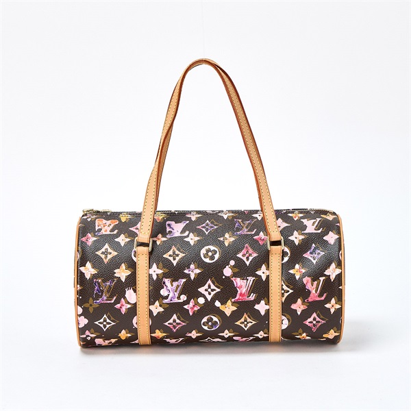 LOUIS VUITTON パピヨン 30 モノグラム ウォーターカラー ハンドバッグ M95753 マロン ゴールド PVC