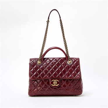 CHANEL マトラッセ 2014年頃 ショルダーバッグ ワインレッド マットゴールド ヴィンテージカーフ