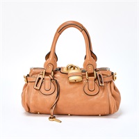 Chloe パディントン ミディアム ハンドバッグ ブラウン ゴールド レザー