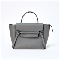 CELINE ベルトバッグ マイクロ ハンドバッグ グレー ゴールド グレインドカーフ