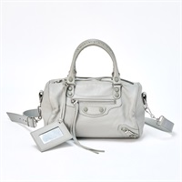 BALENCIAGA クラシックミニツィギー ハンドバッグ グレー シルバー レザー