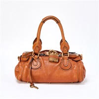 Chloe パディントン ミディアム ハンドバッグ ブラウン ゴールド レザー