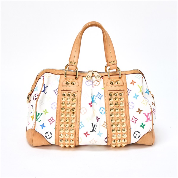 LOUIS VUITTON モノグラムマルチカラー コートニーMM ハンドバッグ マルチカラー ホワイト ゴールド PVC