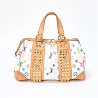 LOUIS VUITTON モノグラムマルチカラー コートニーMM ハンドバッグ マルチカラー ホワイト ゴールド PVC