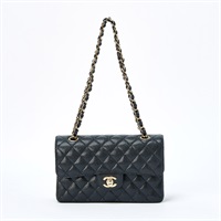 CHANEL マトラッセ ダブルフラップダブルチェーン 23 2021年 ショルダーバッグ ブラック ゴールド キャビアスキン