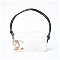 CHANEL マトラッセ カンボン 2005年 ショルダーバッグ ホワイト ベージュ シルバー ラムスキン