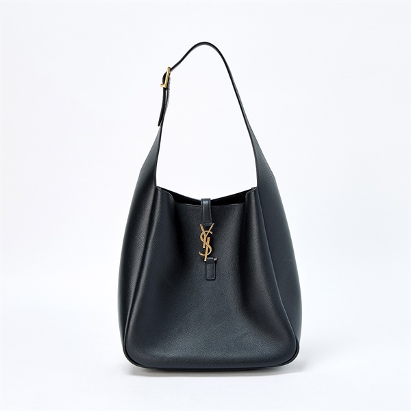 SAINT LAURENT ル・サンカセット ラージ ショルダーバッグ ブラック ゴールド グレインレザー