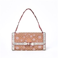 LOUIS VUITTON モノグラム チェリーブロッサム アマレーヌ ショルダーバッグ M92587  ブラウン シルバー シルバー サテン