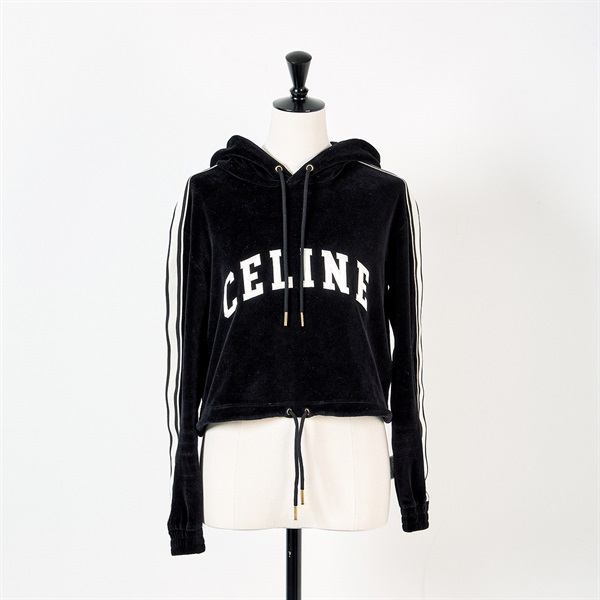 CELINE スウェット XS ブラック コットン ナイロン