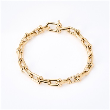 TIFFANY & Co. ハードウェア ブレスレット ミディアムリンク イエローゴールド 750YG