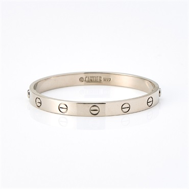 Cartier ラブ ブレスレット バングル 16 ホワイトシルバー 750WG
