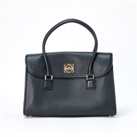 LOEWE アラモ36 ハンドバッグ ブラック ゴールド レザー