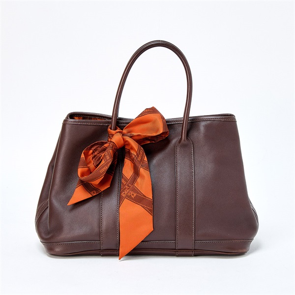 HERMES ガーデンパーティ ツイリーTPM 2005年 □I ハンドバッグ ハバナ シルバー ヴォースイフト