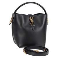 SAINT LAURENT le 37  スモール ハンドバッグ ブラック ゴールド シャイニーレザー
