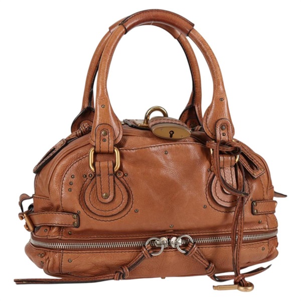 Chloe パディントン ハンドバッグ ブラウン ゴールド レザー