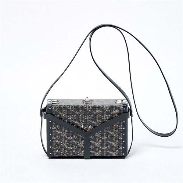 GOYARD ミノディエールトランクバッグ  ショルダーバッグ ブラック ブラウン シルバー PVC