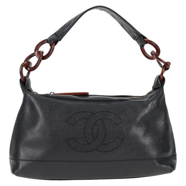 CHANEL ココマーク ショルダーバッグ ブラック その他 キャビアスキン