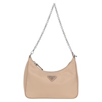 PRADA トライアングル ショルダーバッグ ベージュ シルバー テスート