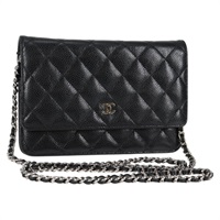 CHANEL マトラッセ チェーンウォレット 2018年 ショルダーバッグ ブラック シルバー キャビアスキン